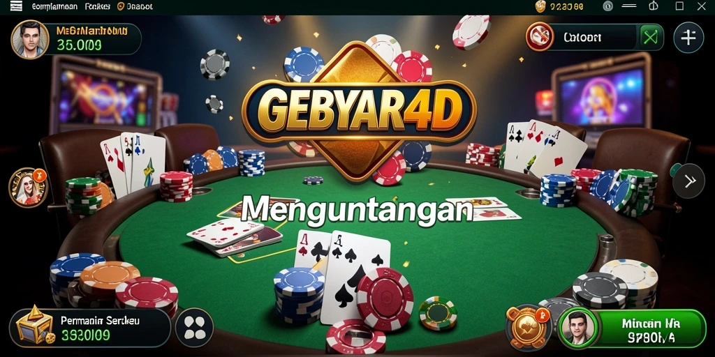 Gameplay seru GEBYAR4D dengan tampilan kartu poker yang menarik.