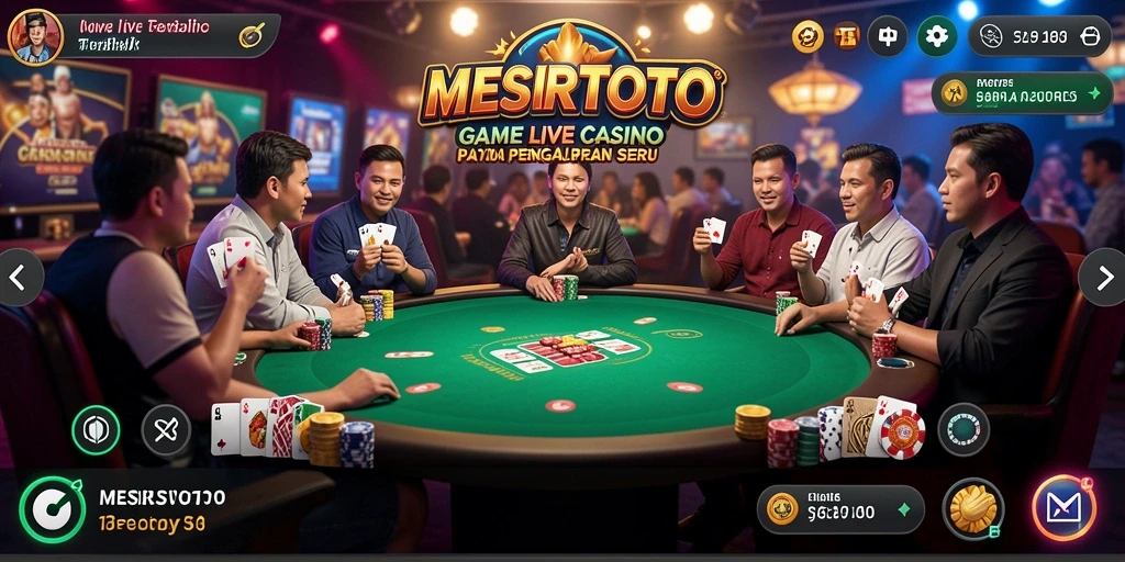 Tampilan gameplay Live Casino di MESIRTOTO yang memukau.