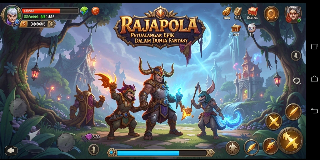 Tampilan gameplay RAJAPOLA dengan aksi pertempuran seru dan dunia yang luas.