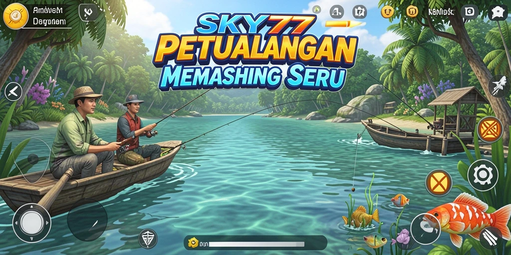 Tampilan gameplay <strong>SKY77</strong> dengan suasana memancing yang realistis.