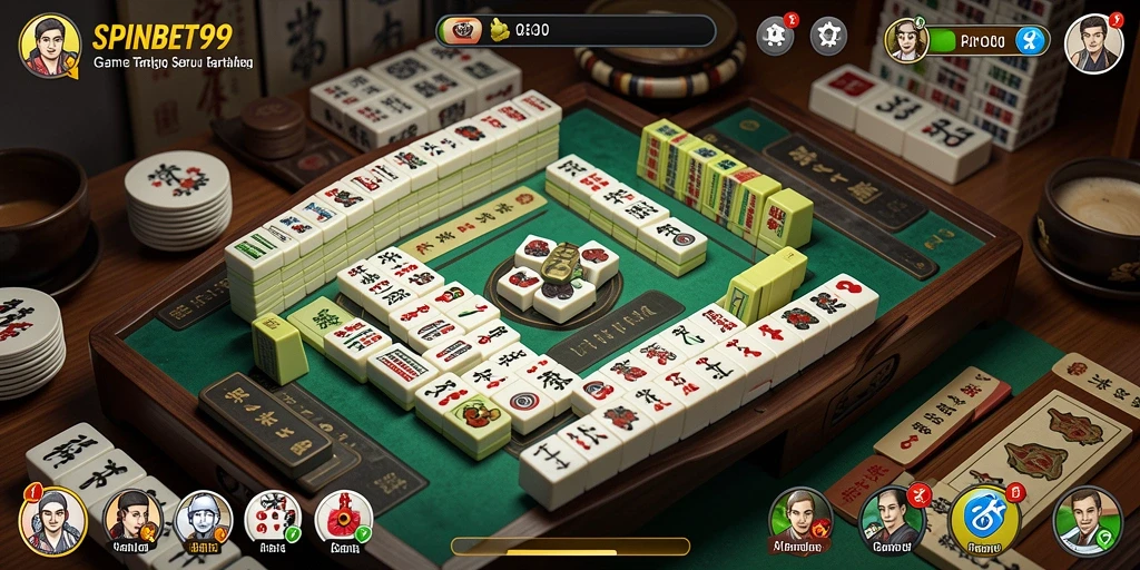 Screenshot dari gameplay Mahjong yang menegangkan di SPINBET99.