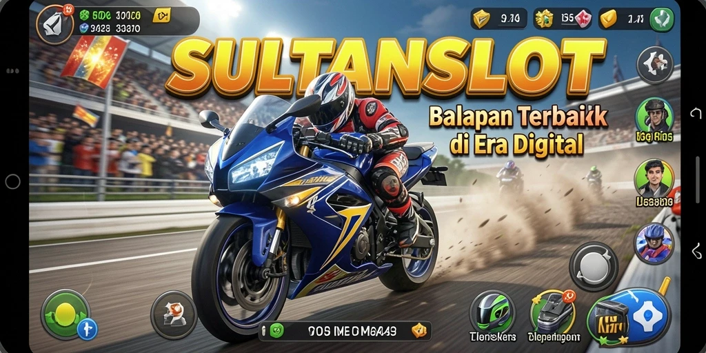 Tangkapan layar gameplay SULTANSLOT yang mendebarkan di trek balapan.