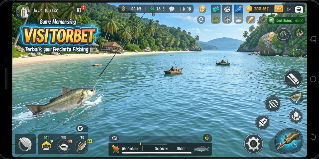 Tampilan gameplay VISITORBET dengan aksi memancing yang dinamis dan menarik.